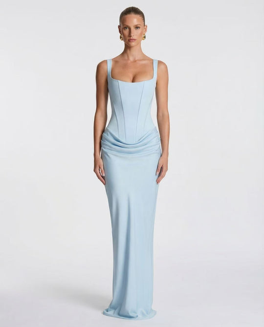 Sleeveless Backless Bodycon Long Dress with Fish Tail Hem