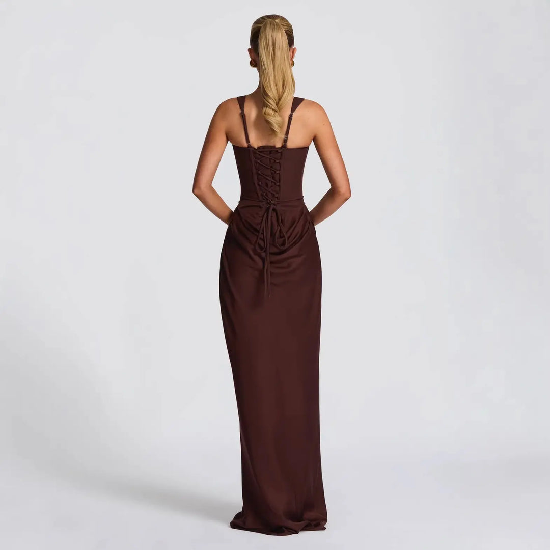 Sleeveless Backless Bodycon Long Dress with Fish Tail Hem