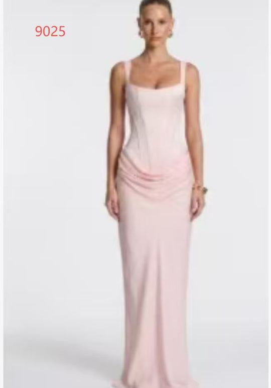 Sleeveless Backless Bodycon Long Dress with Fish Tail Hem