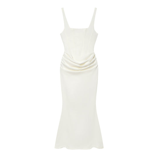 Sleeveless Backless Bodycon Long Dress with Fish Tail Hem